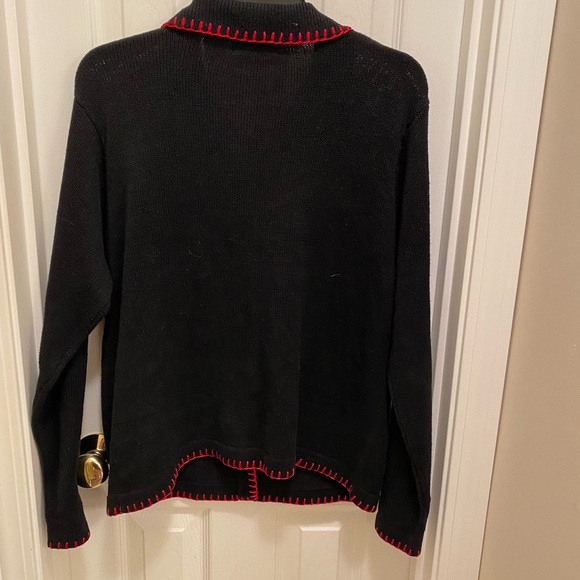 Vintage Christmas cardigan sweater BP Design Grandma Ugly Sweater Holiday beaded - Picture 2 of 16